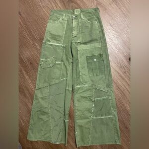 BDG Ansley Patchwork Cargo Pant textured wide leg